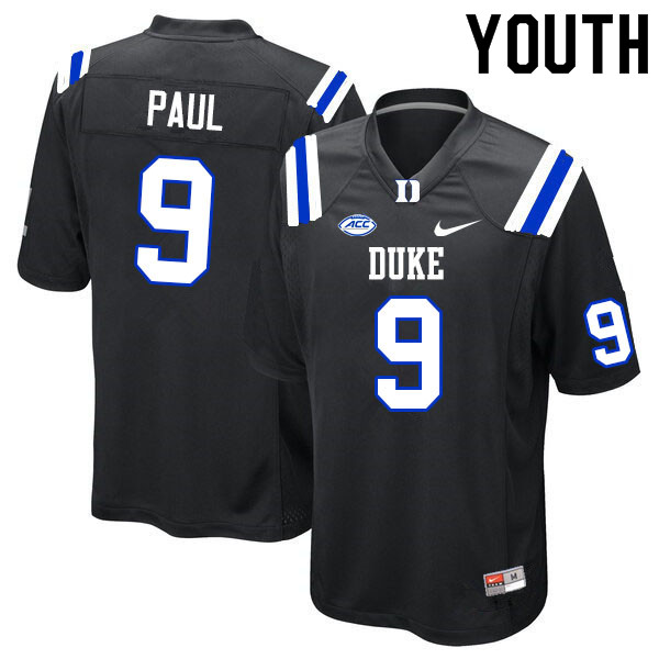 Youth #9 Kenzy Paul Duke Blue Devils College Football Jerseys Sale-Black - Click Image to Close
